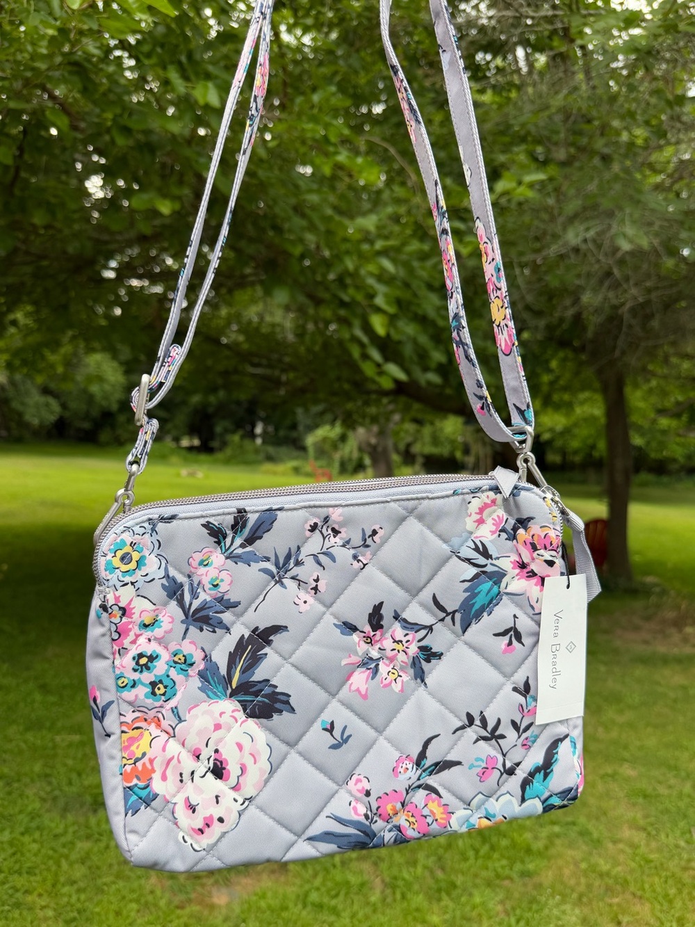 Vera Bradley Triple Compartment Crossbody Parisian Bouquet NWT